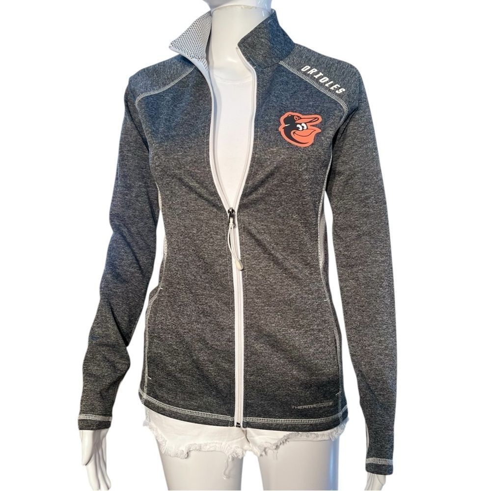 Majestic Baltimore Orioles Gray Full Zip Jacket
